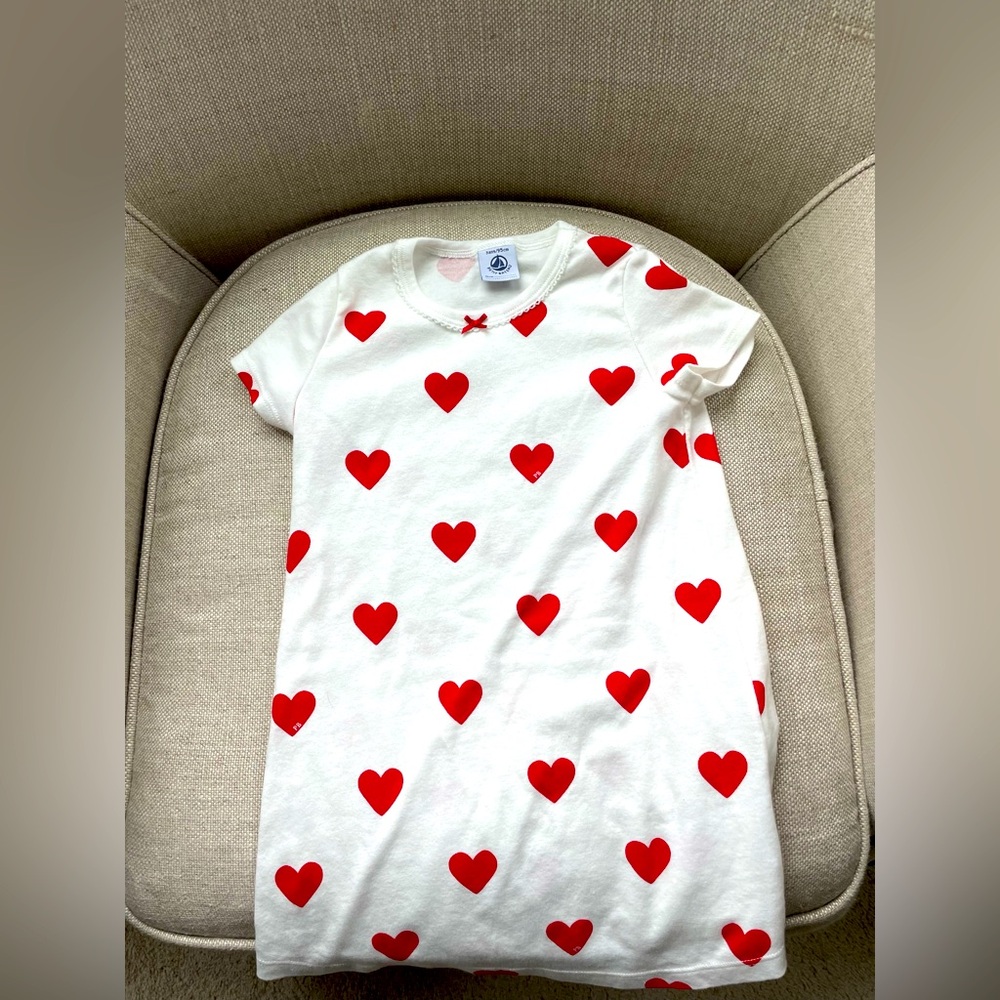 petit bateau toddler nightgown heart print 3t